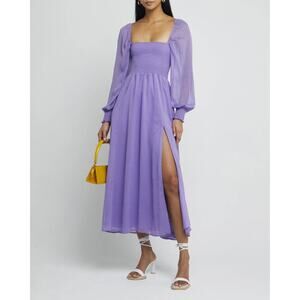 Few Moda Classic Smocked Maxi Dress Purple - XL